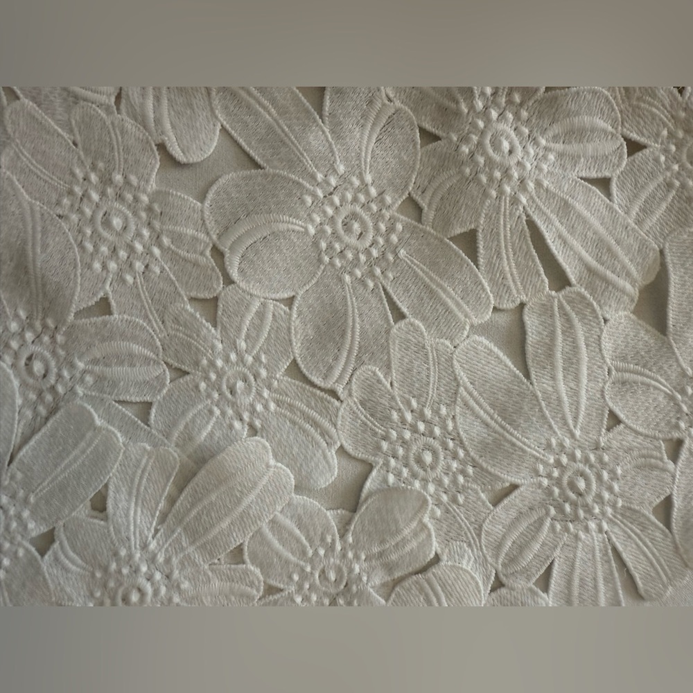 Anthropologie Sunday in Brooklyn White Floral Cut out Jacket Size Medium - Picture 9 of 10